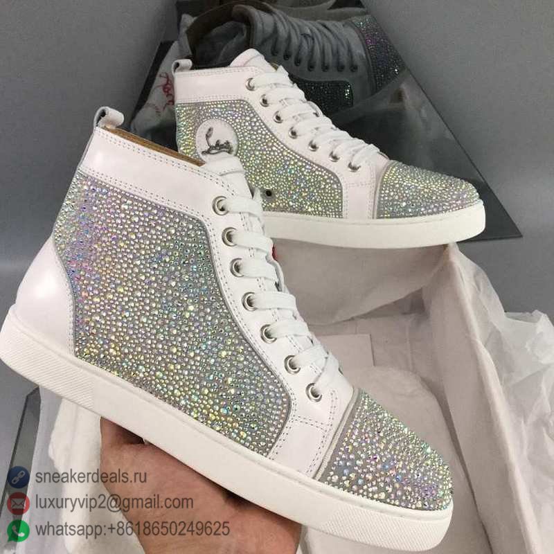 CHRISTIAN LOUBOUTIN UNISEX HIGH SNEAKERS WHITE STUDED D8010430